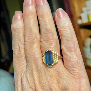 10k Gold Ring with London Blue topaz